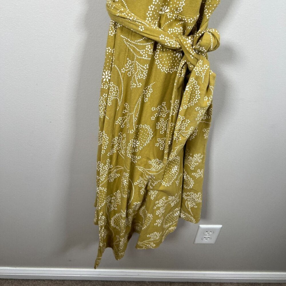 Effie's Heart Theresa Wrap Dress Size Small Green Floral Retro Knee Length - Picture 6 of 9
